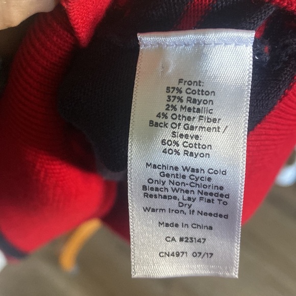 TALBOTS NAVY BLUE, RED,SILVER SPARKLE STRIPED SWEATER SIZE 3X. Holiday nautical - Picture 9 of 9